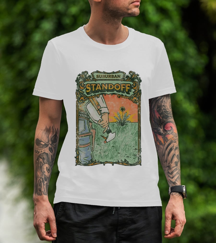 Suburban Standoff Wild West Duel Scene T-Shirt