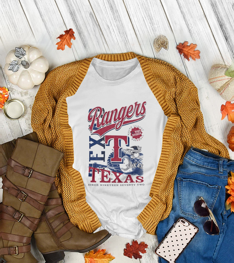 Texas Rangers EST 1972 Vintage Logo and Text Baseball Team T-Shirt