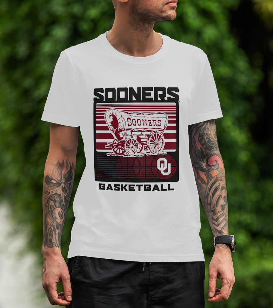 Sooners Basketball 1800s Wagon OU Staredown T-Shirt