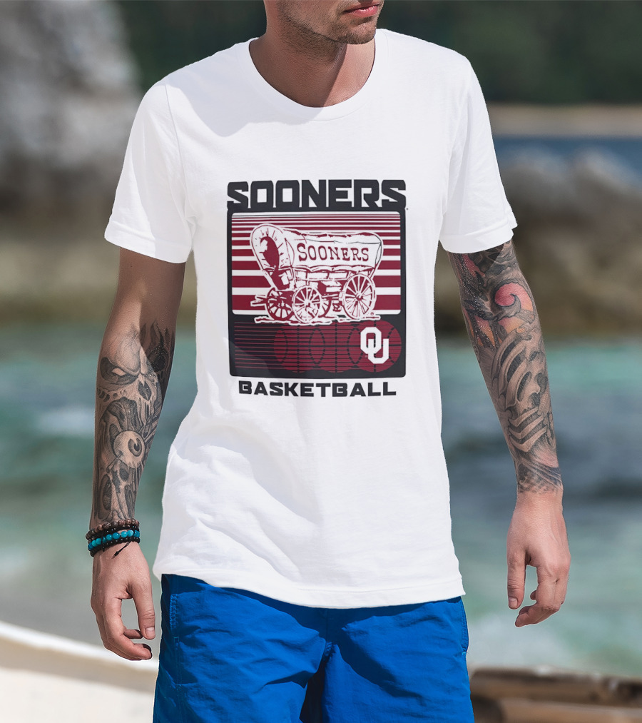 Sooners Basketball 1800s Wagon OU Staredown T-Shirt
