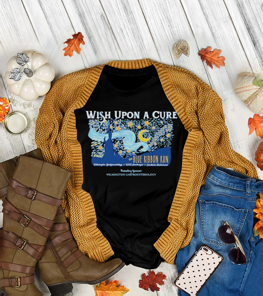Wish Upon a Cure Blue Ribbon Run Wilmington Gastroenterology Event T-Shirt