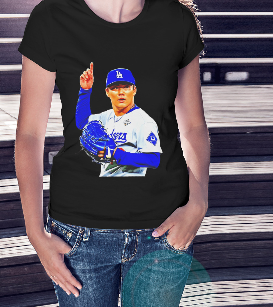 Yoshinobu Yamamoto '26 Los Angeles Dodgers Player Blue Glove T-Shirt