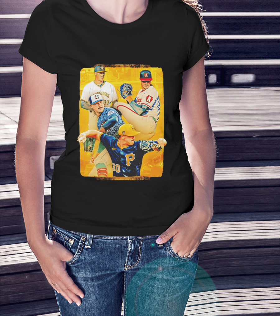 Paul Skenes Pitching Collage Pittsburgh Pirates 2026 T-Shirt