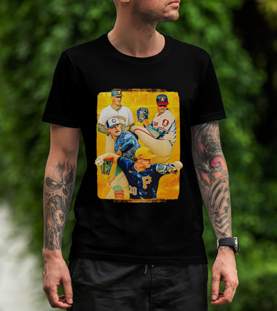 Paul Skenes Pitching Collage Pittsburgh Pirates 2026 T-Shirt