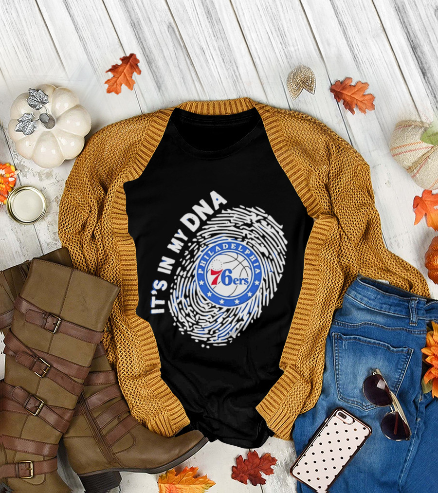 Philadelphia 76ers It's in My DNA Fingerprint Basketball Fans Gear T-Shirt