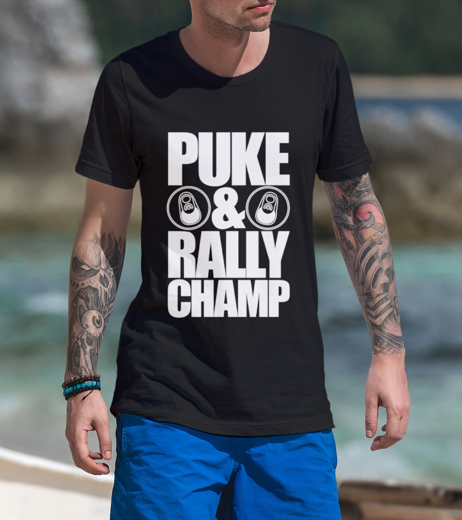 Puke And Rally Champ Soda Can Lids Fun T-Shirt