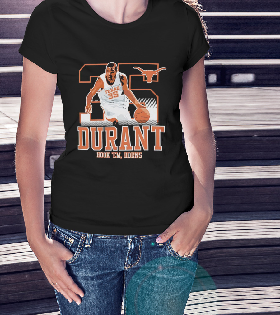 Kevin Durant 35 Texas Hook 'em Horns Longhorns Basketball T-Shirt
