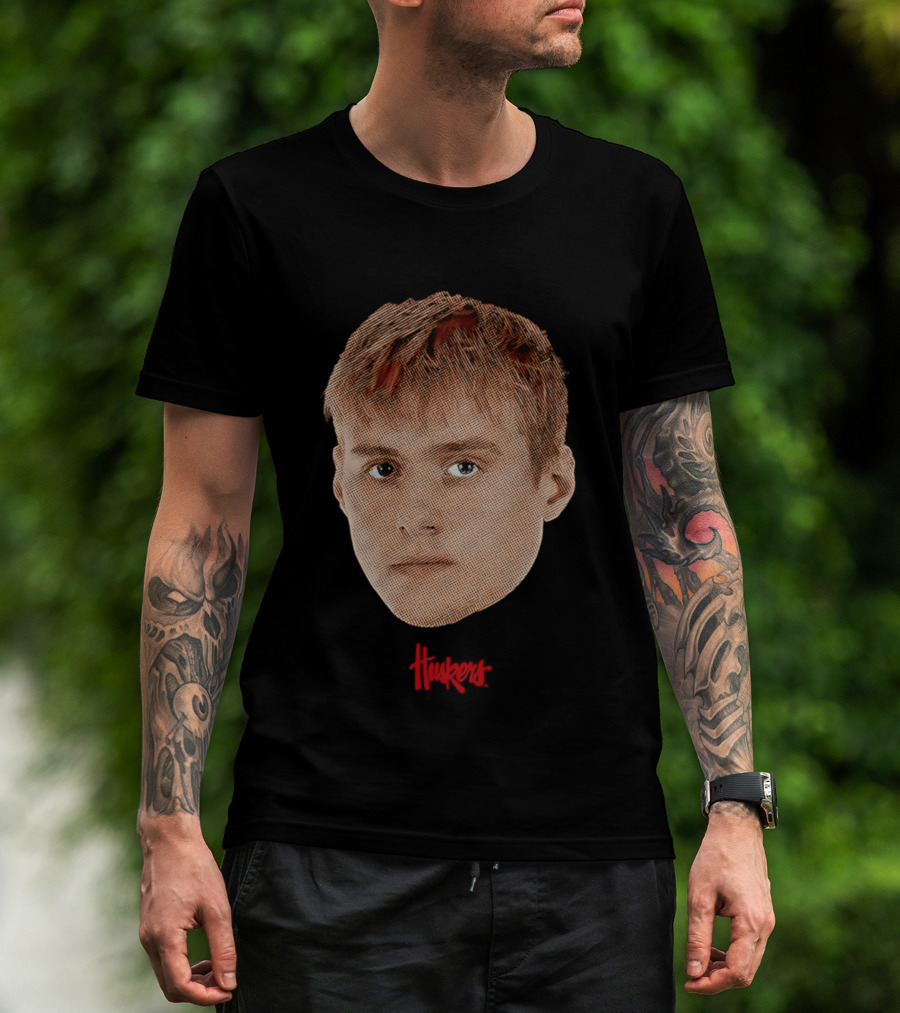 Leo Curtis Nebraska Cornhuskers Big Head Huskers T-Shirt