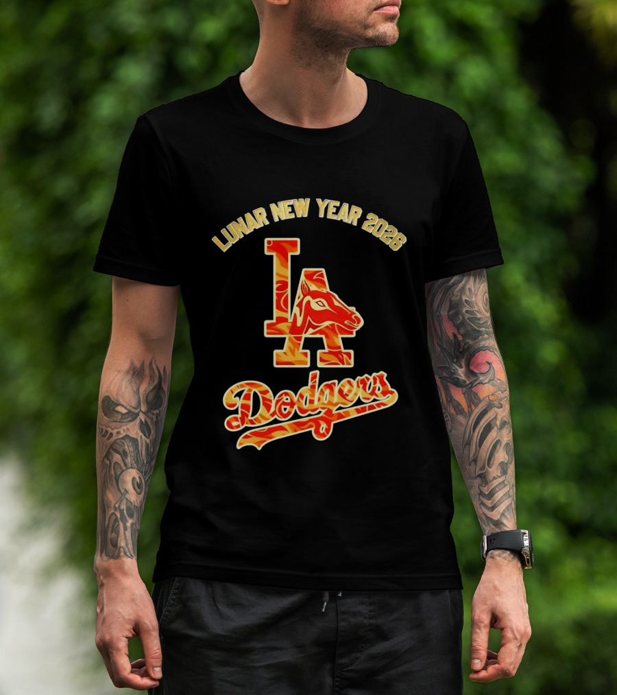 Lunar New Year 2026 LA Dodgers Horse Symbol Celebration T-Shirt