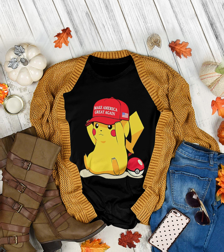 MAGA Pikachu Make America Great Again Hat Pokemon Fan Trend T-Shirt