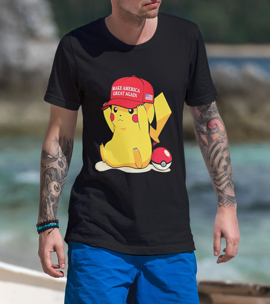 MAGA Pikachu Make America Great Again Hat Pokemon Fan Trend T-Shirt
