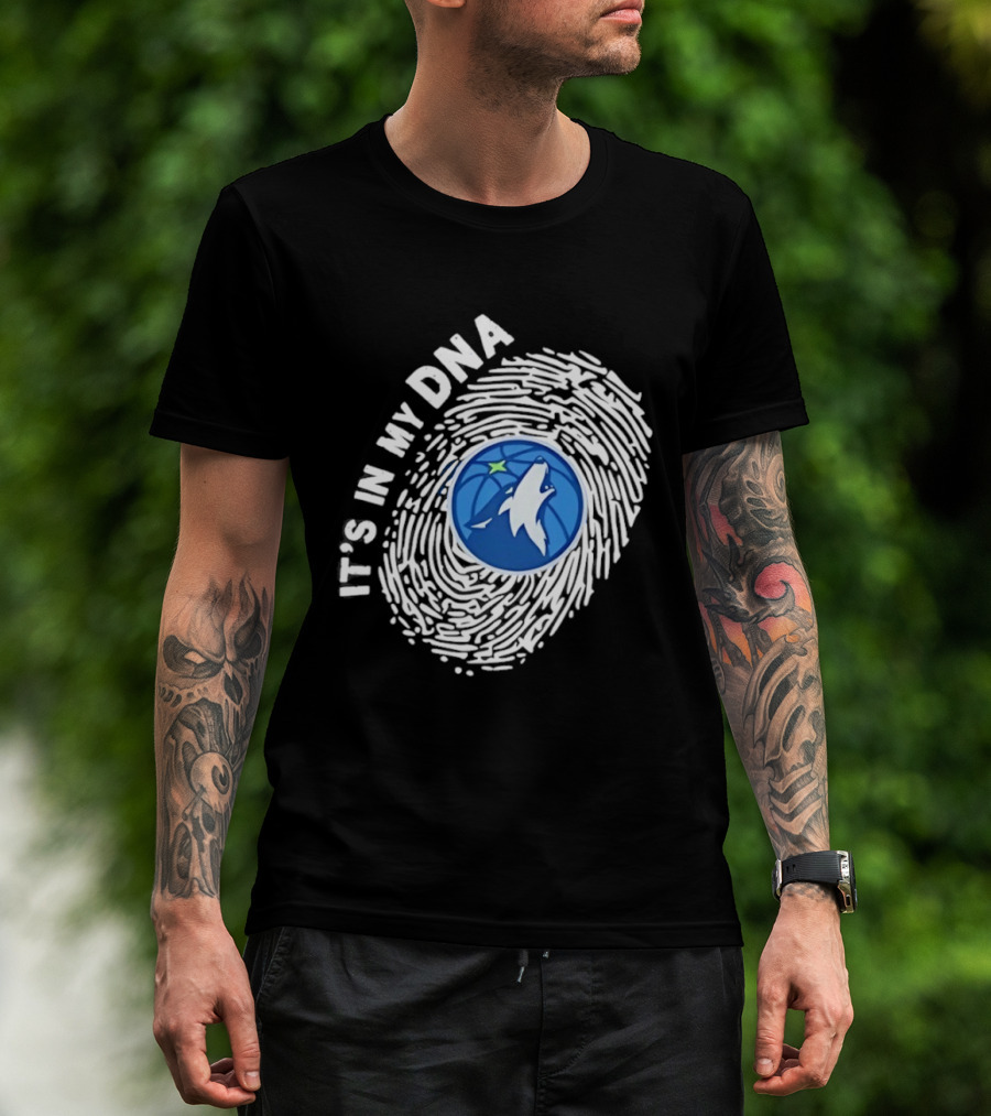 Minnesota Timberwolves It's In My DNA Fingerprint Wolf Basketball T-Shirt
