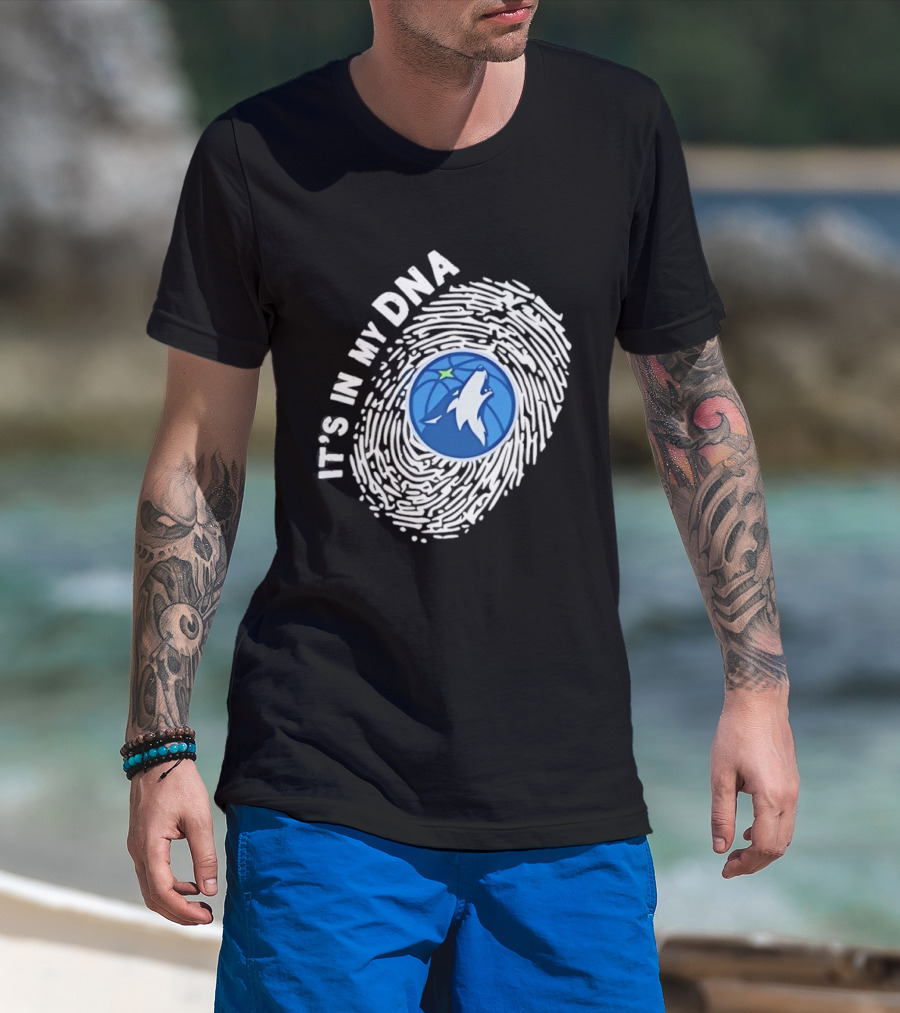 Minnesota Timberwolves It's In My DNA Fingerprint Wolf Basketball T-Shirt