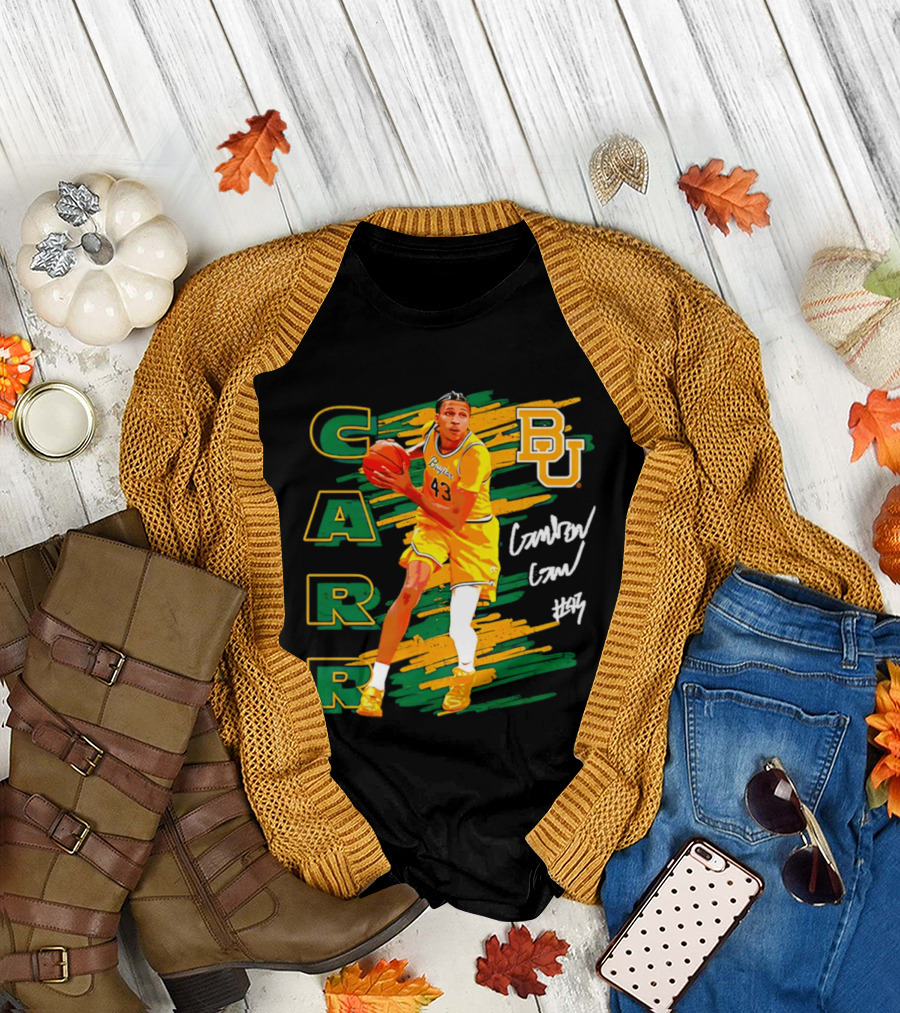 CARR Baylor Basketball Player BU Number 4 Collage T-Shirt