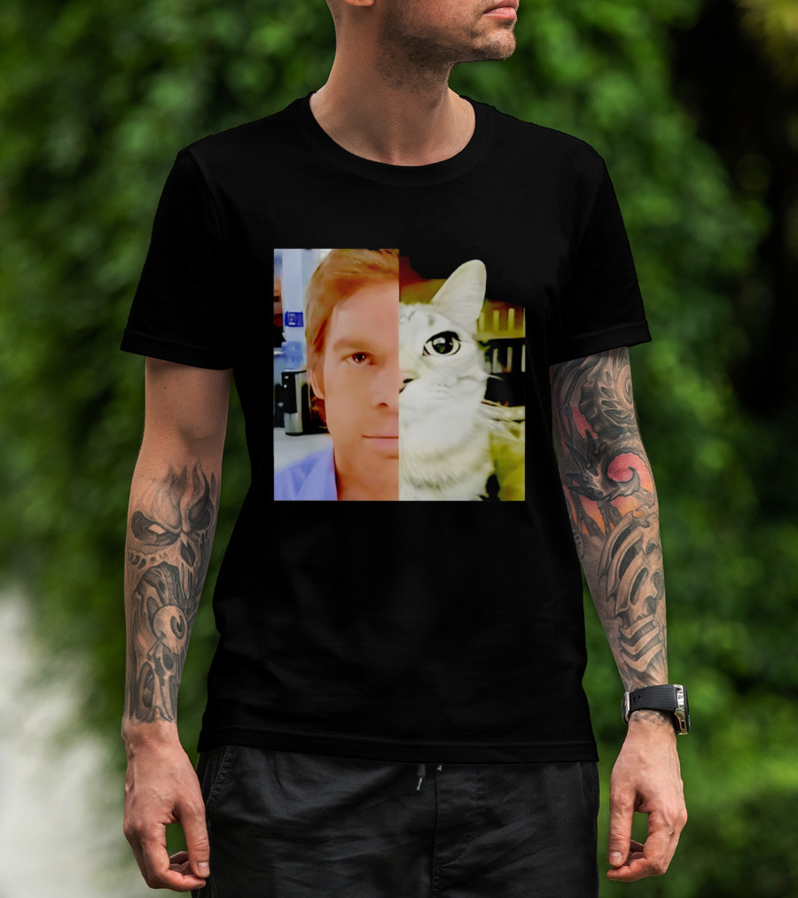Dexter Morgan Cat Mashup Face Fusion T-Shirt