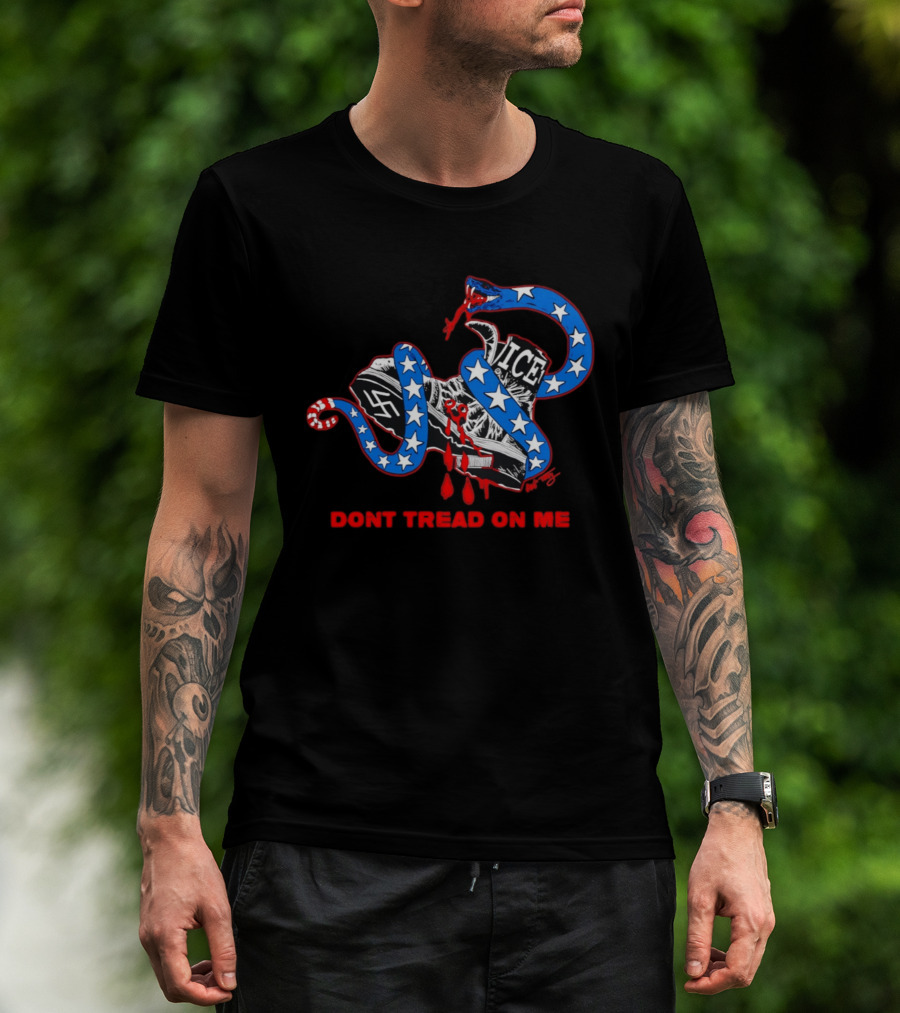 Don't Tread On Me Ice Snake Swastika Shoe T-Shirt