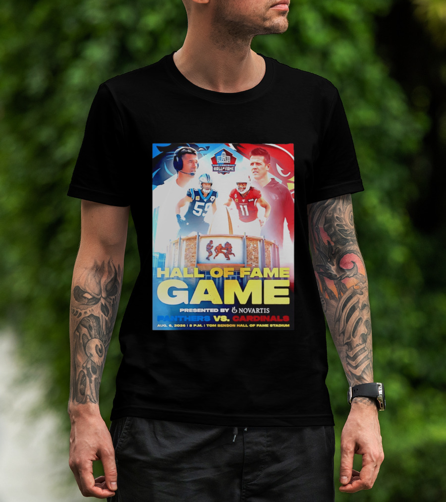 Hall Of Fame Game August 6 2026 Panthers Vs Cardinals Tom Benson Hall Of Fame Stadium T-Shirt