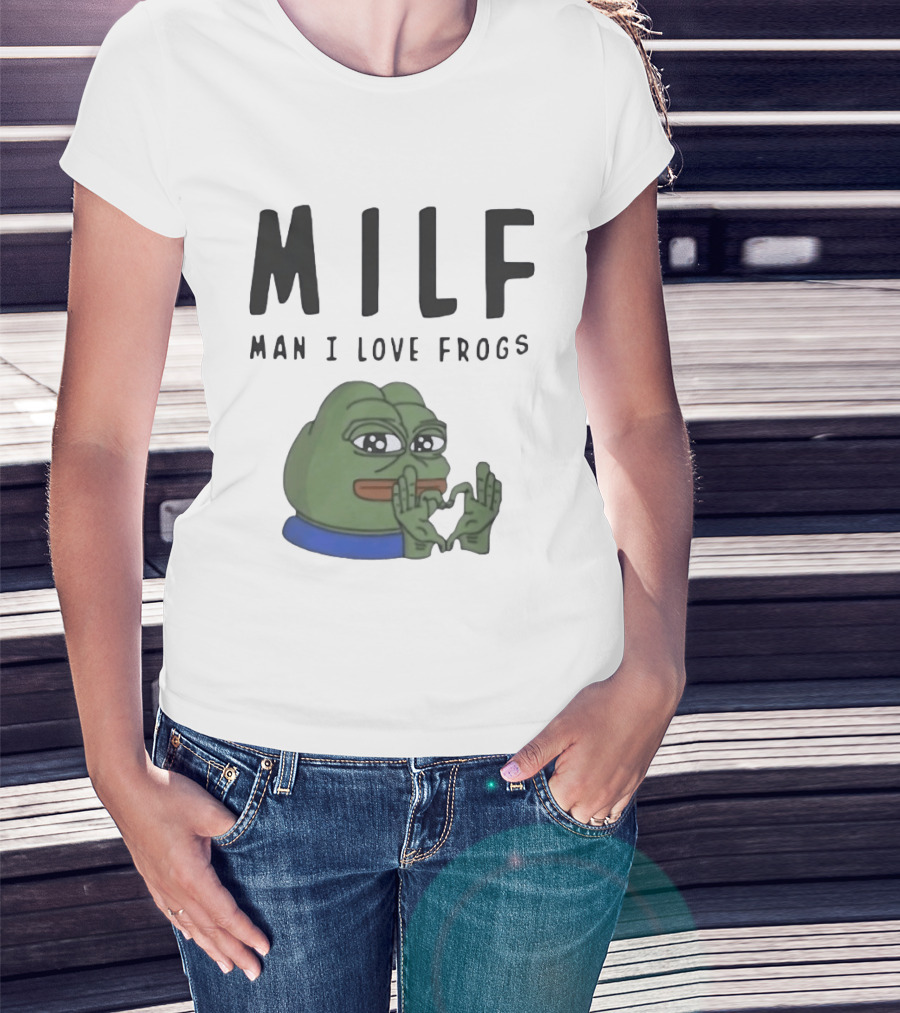 MILF Frog Meme Man I Love Frogs Heart T-Shirt
