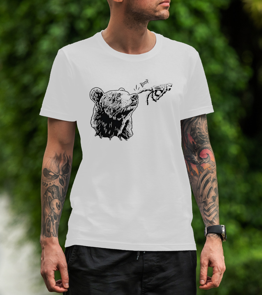 Boop The Bear Meme Black Grizzly Carrot Sketch T-Shirt