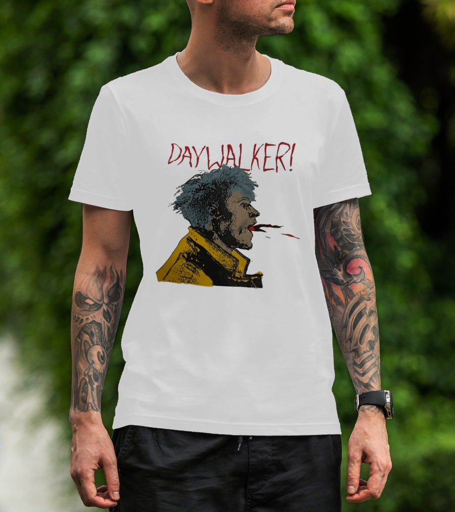 Machine Gun Kelly Daywalker Illustration With Character And Yellow Jacket T-Shirt