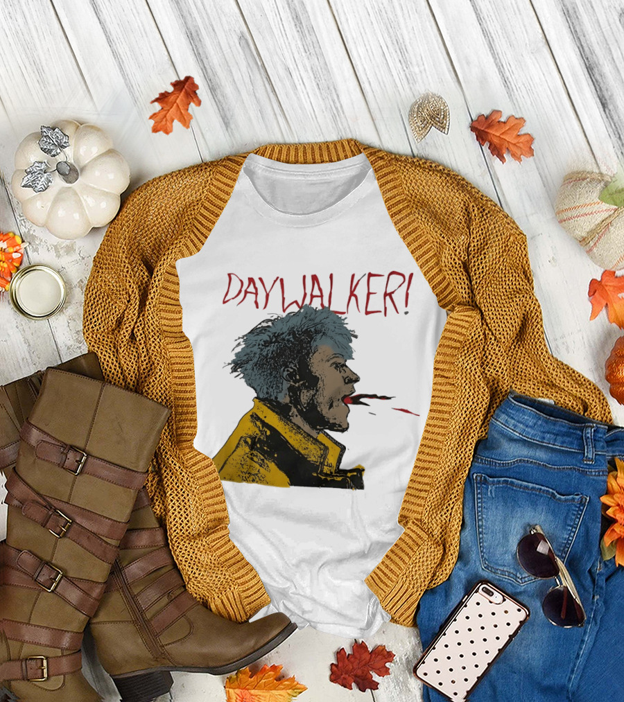 Machine Gun Kelly Daywalker Illustration with Character and Yellow Jacket T-Shirt