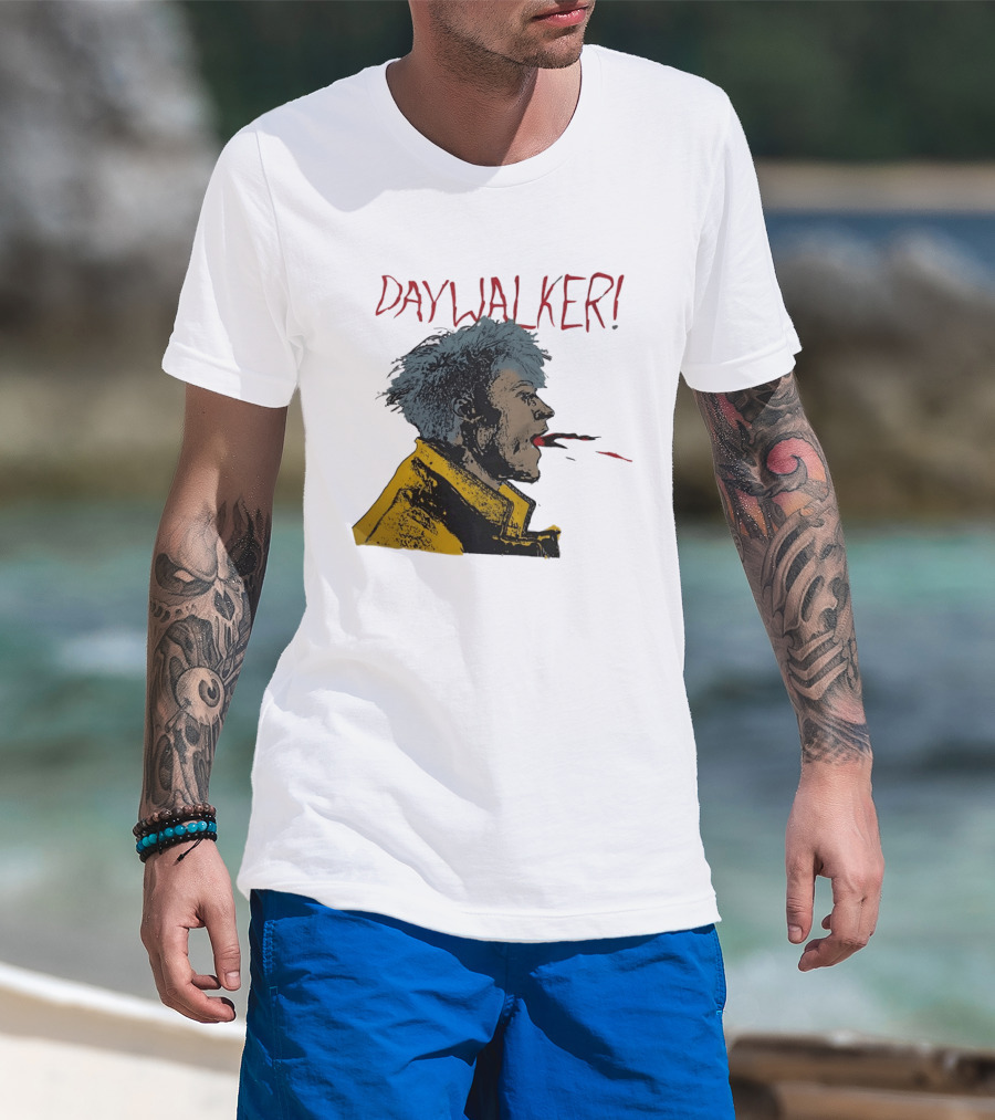 Machine Gun Kelly Daywalker Illustration With Character And Yellow Jacket T-Shirt