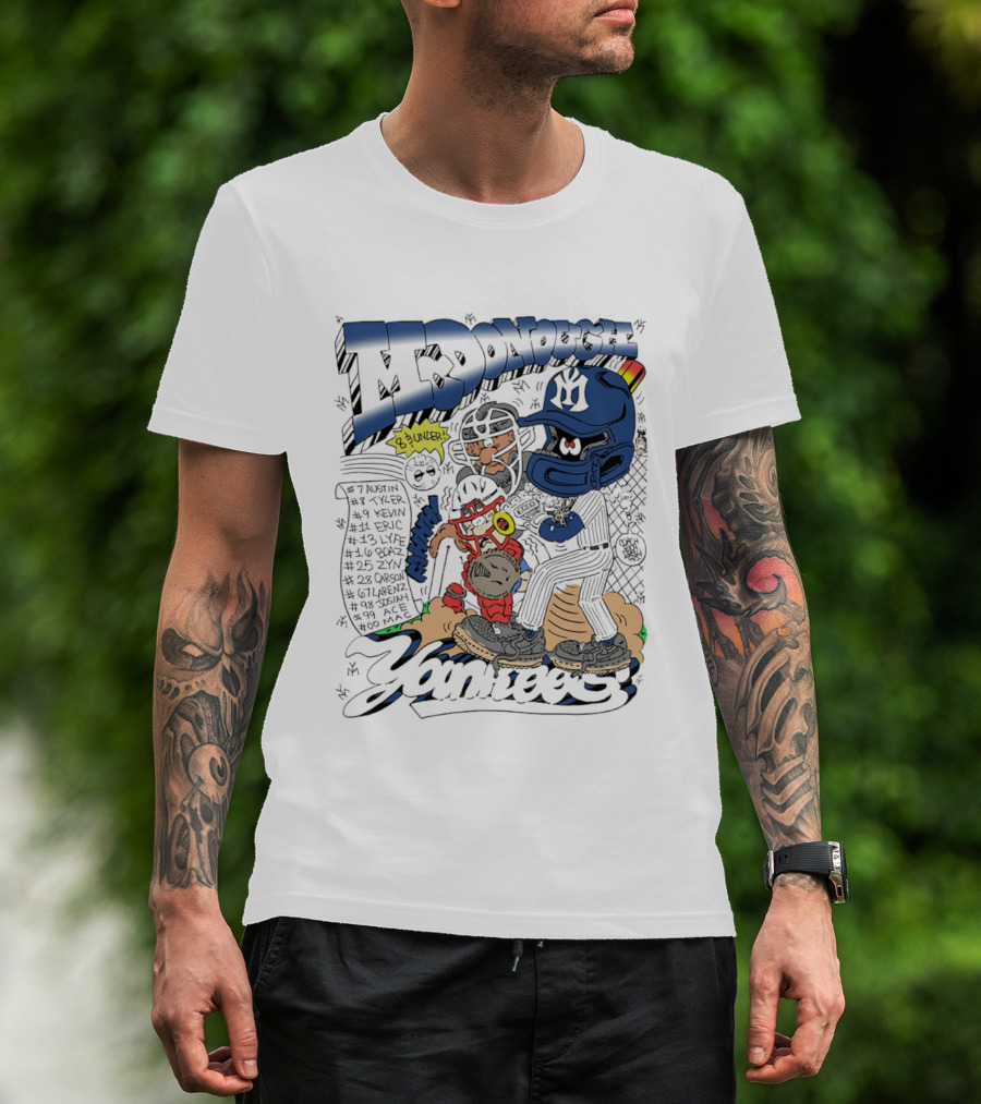 McDonough Yankees Caricature Number List And Players T-Shirt