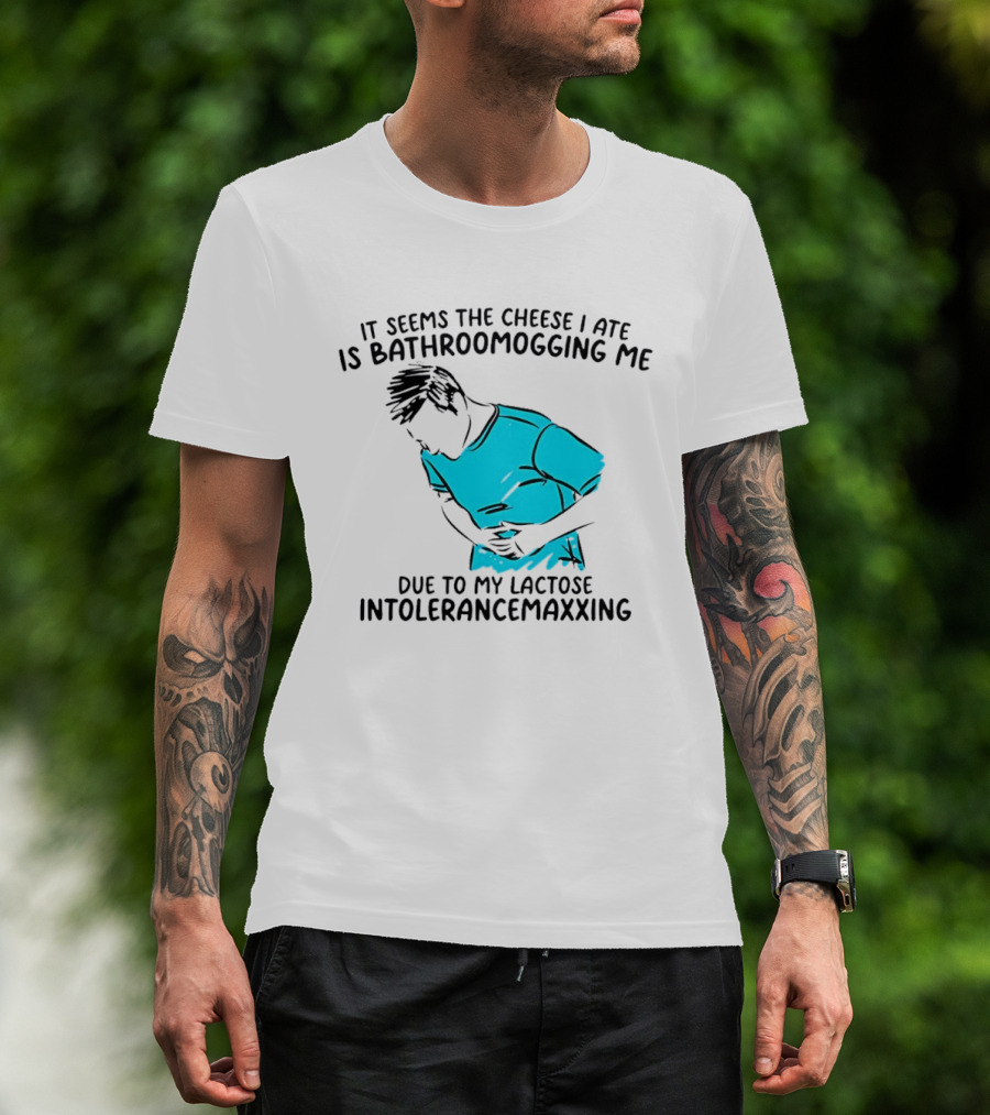 It Seems The Cheese I Ate Is Bathroomogging Me Due To My Lactose Intolerance Maxxing T-Shirt