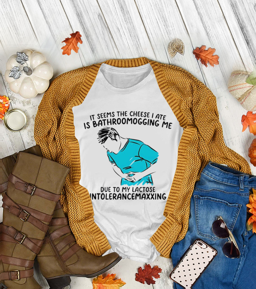 It Seems the Cheese I Ate Is Bathroomogging Me Due to My Lactose Intolerance Maxxing T-Shirt