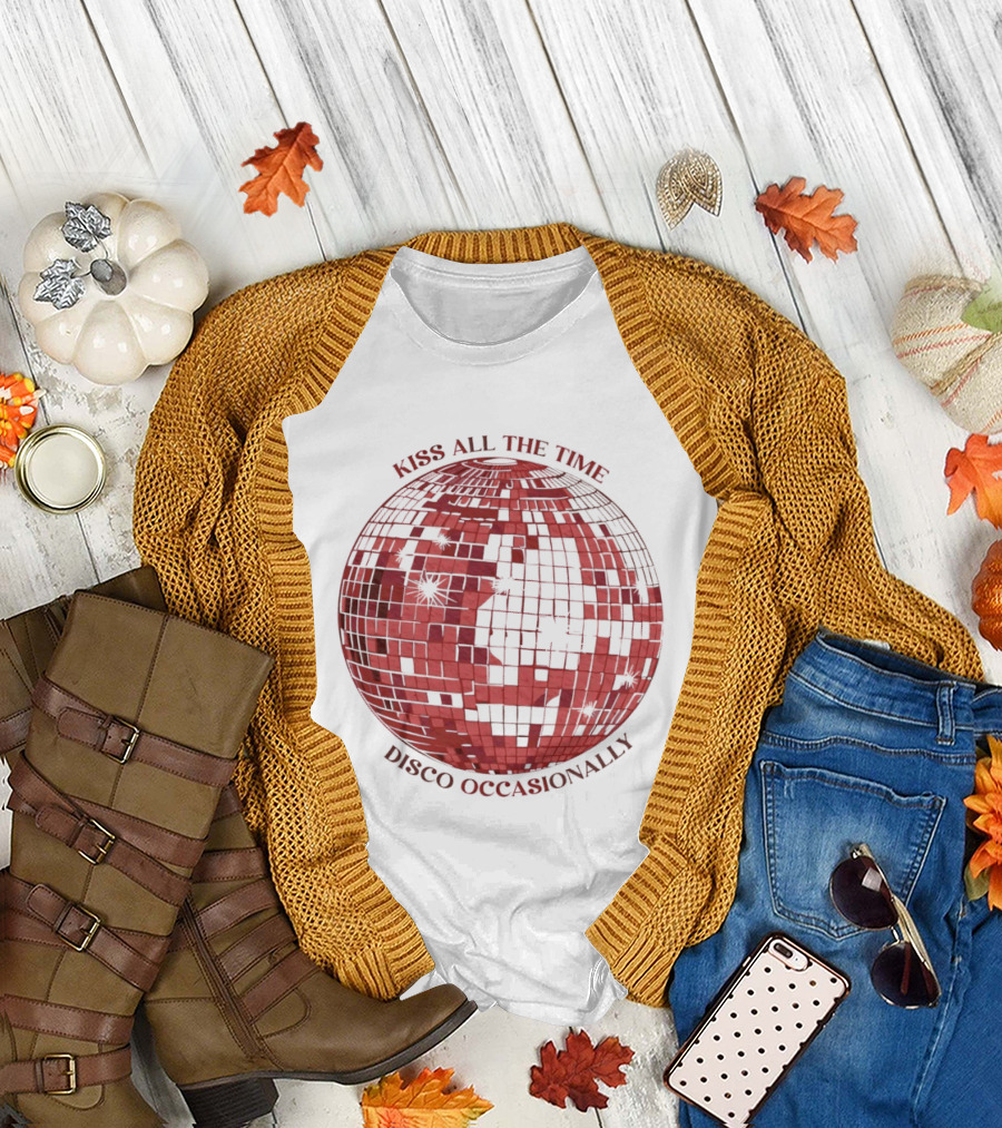 Kiss All the Time Disco Occasionally Disco Ball Bella T-Shirt