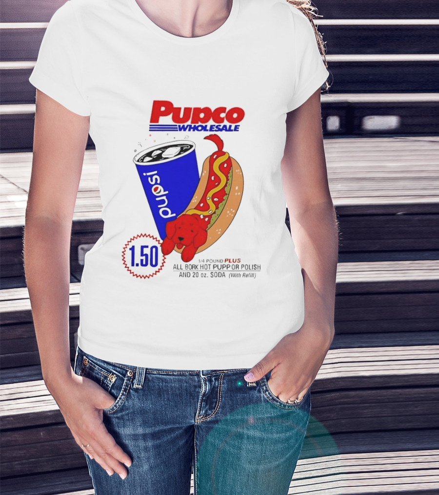 Pupco Wholesale Pupsi All Bork Hot Pupp And Polish Dog 20 Oz Soda Combo T-Shirt