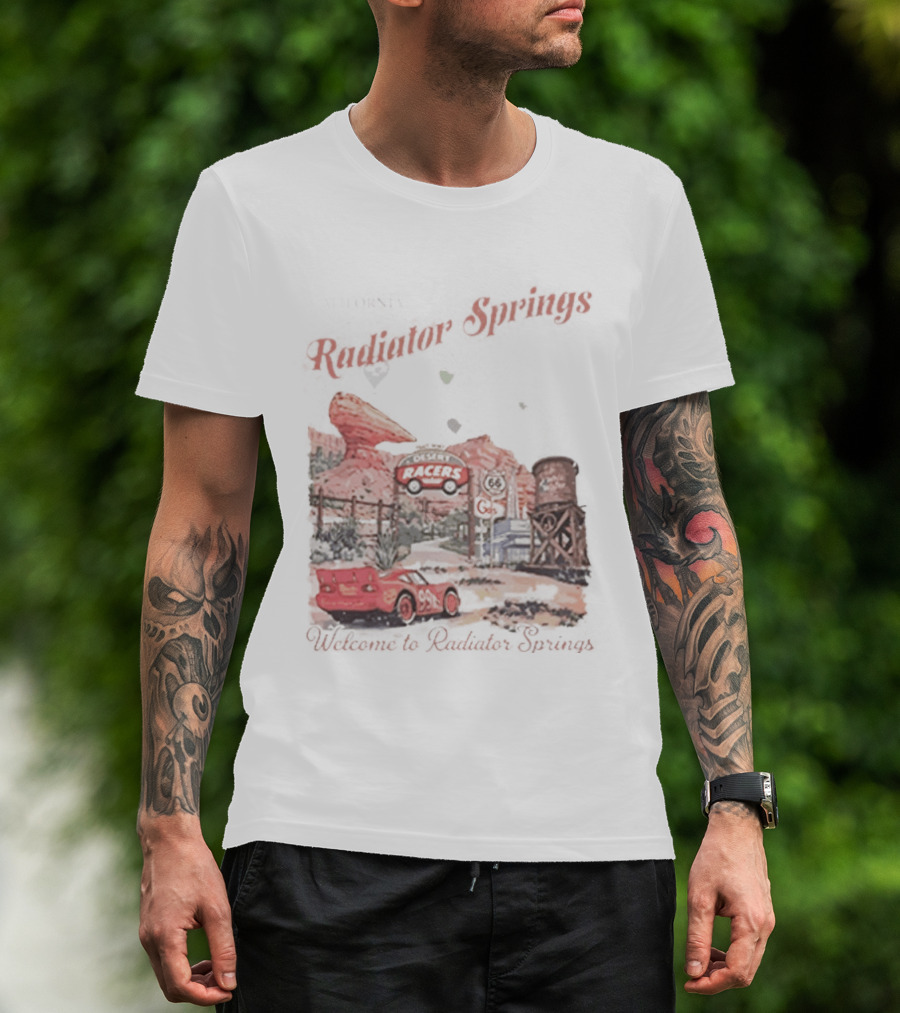 Radiator Springs Lightning McQueen Disney Pixar Cars Scenic Route Adventure T-Shirt