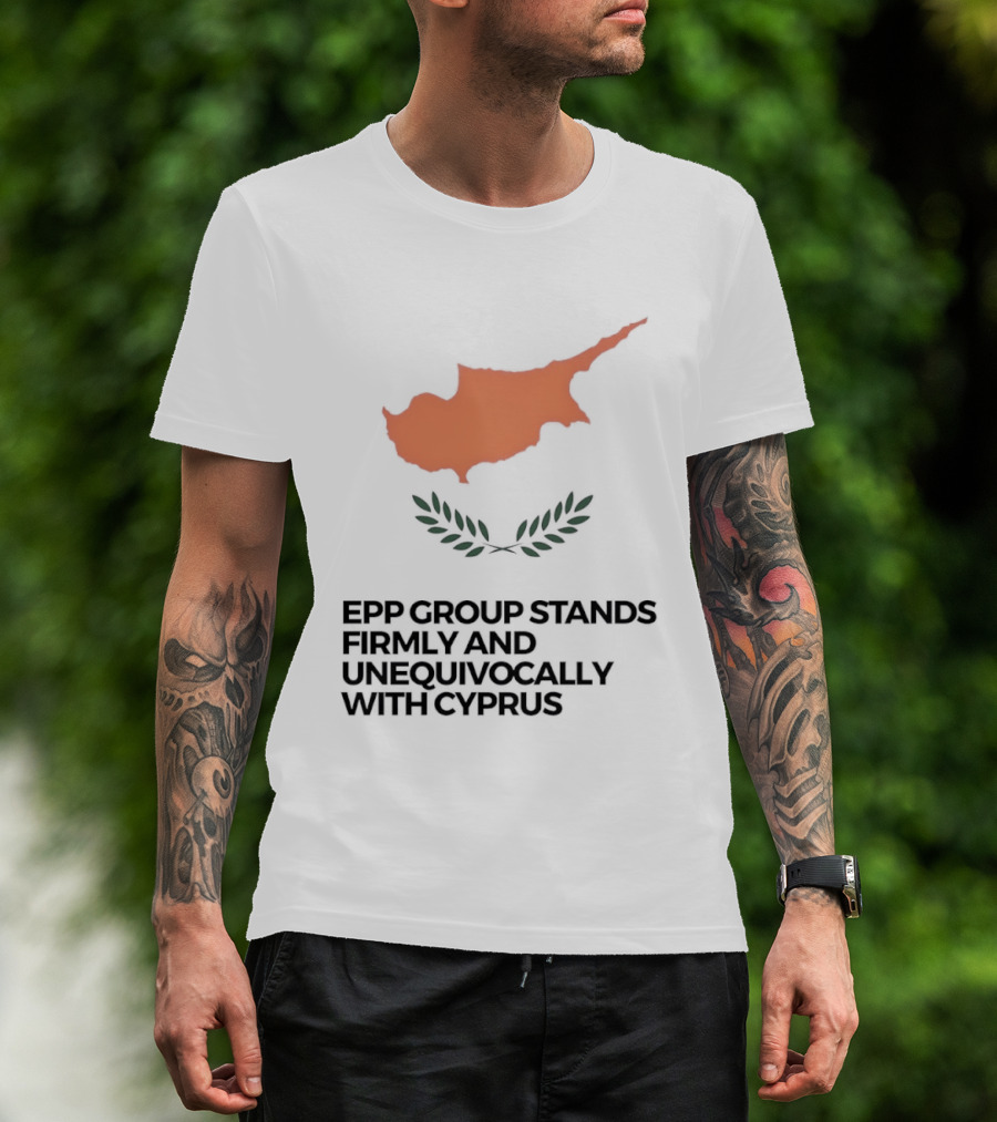 EPP Group Stands Firmly And Unequivocally With Cyprus Map Laurel Wreath T-Shirt