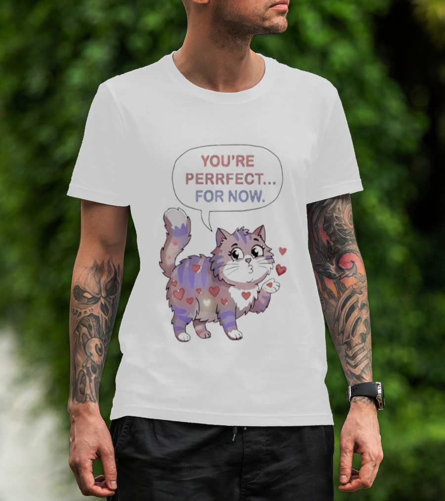 You're Perrfect For Now Love Cat Hearts T-Shirt
