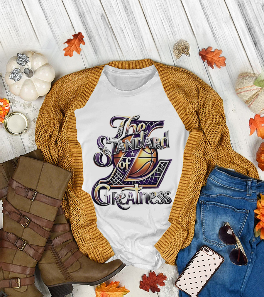 The Standard Of Greatness Gold Basketball Trophy Lakers T-Shirt