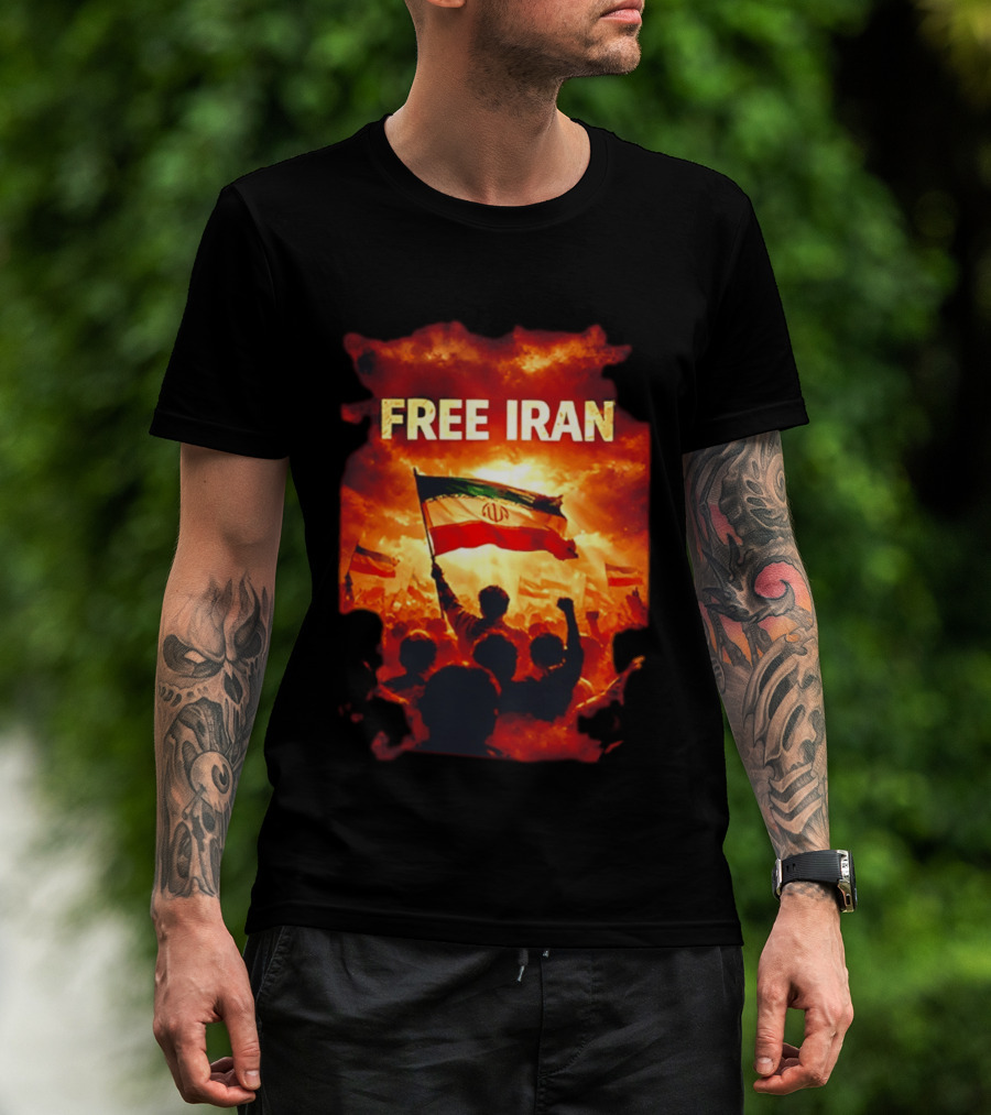 Free Iran Flag Protest Human Rights Solidarity T-Shirt