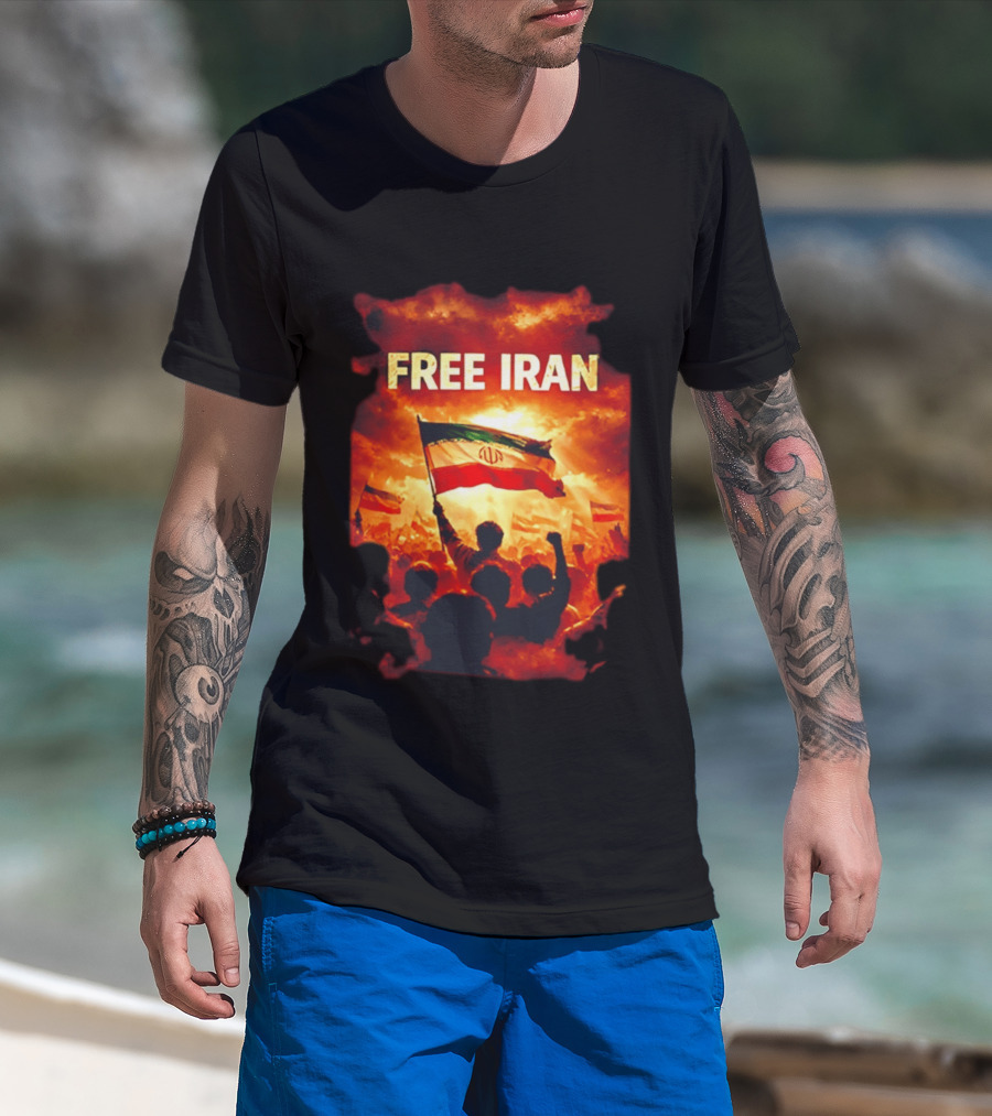 Free Iran Flag Protest Human Rights Solidarity T-Shirt