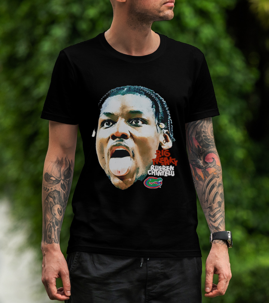 Rueben Chinyelu Big Freak Florida Basketball Game Face NCAA Gators T-Shirt