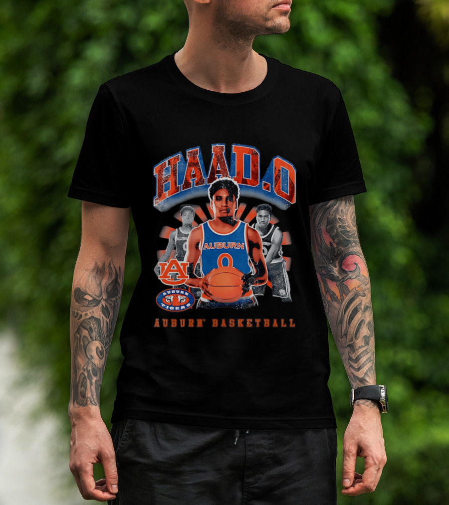 HAAD.O Auburn Basketball Tigers Player Number 0 Collage T-Shirt