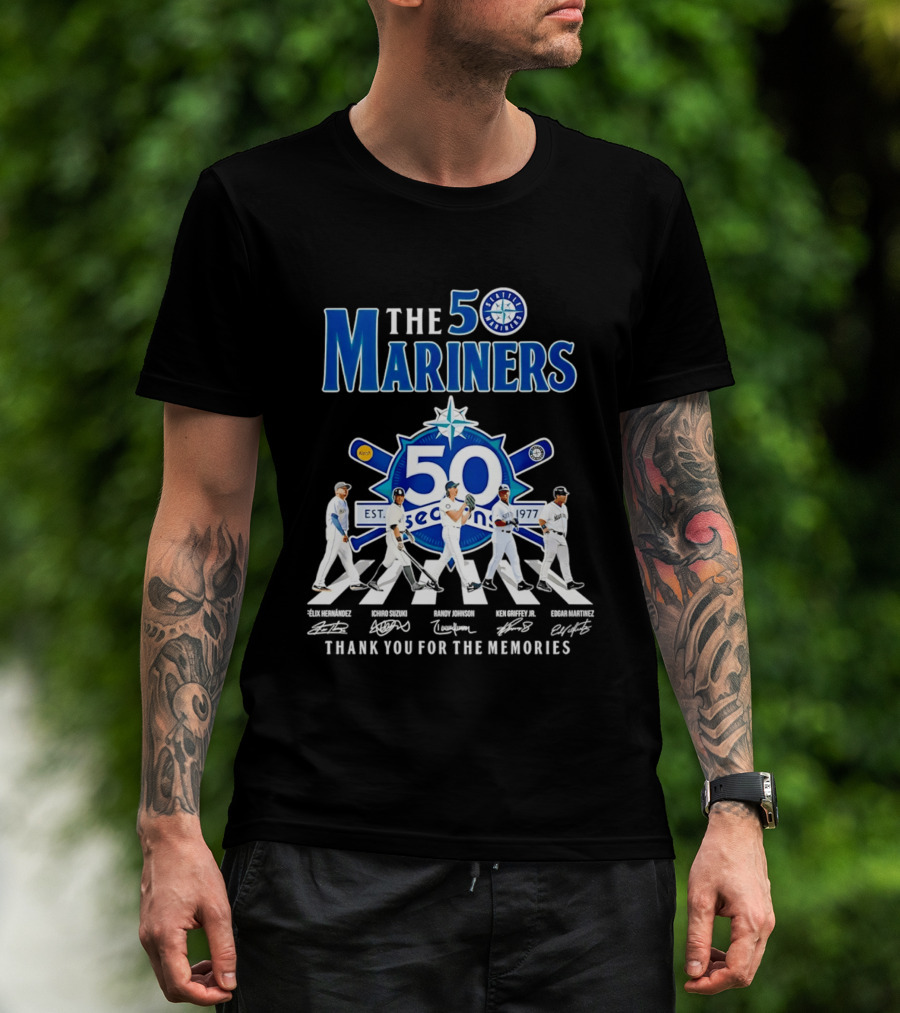 The Mariners 50th Anniversary 1977 2026 Iconic Players Thank You For The Memories T-Shirt