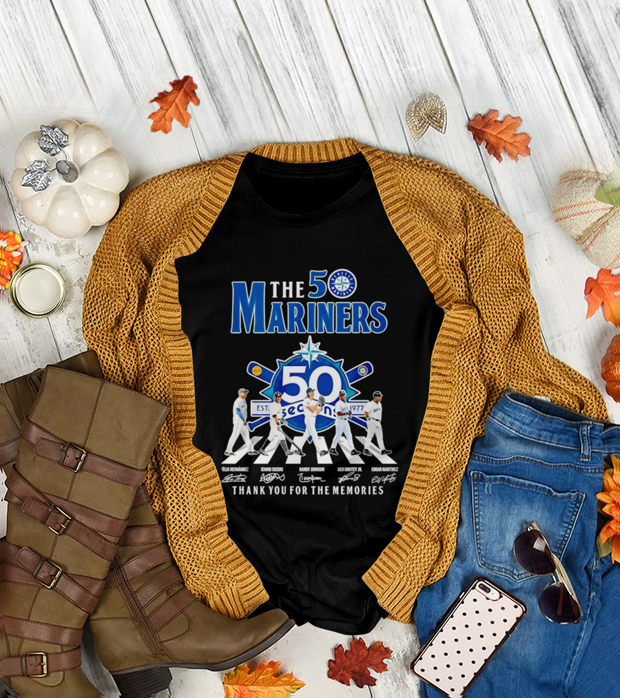 The Mariners 50th Anniversary 1977 2026 Iconic Players Thank You for the Memories T-Shirt
