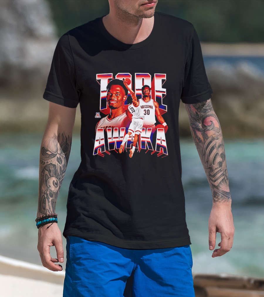 Tobe Awaka Arizona Wildcats Basketball 30 NCAA Player Collage T-Shirt