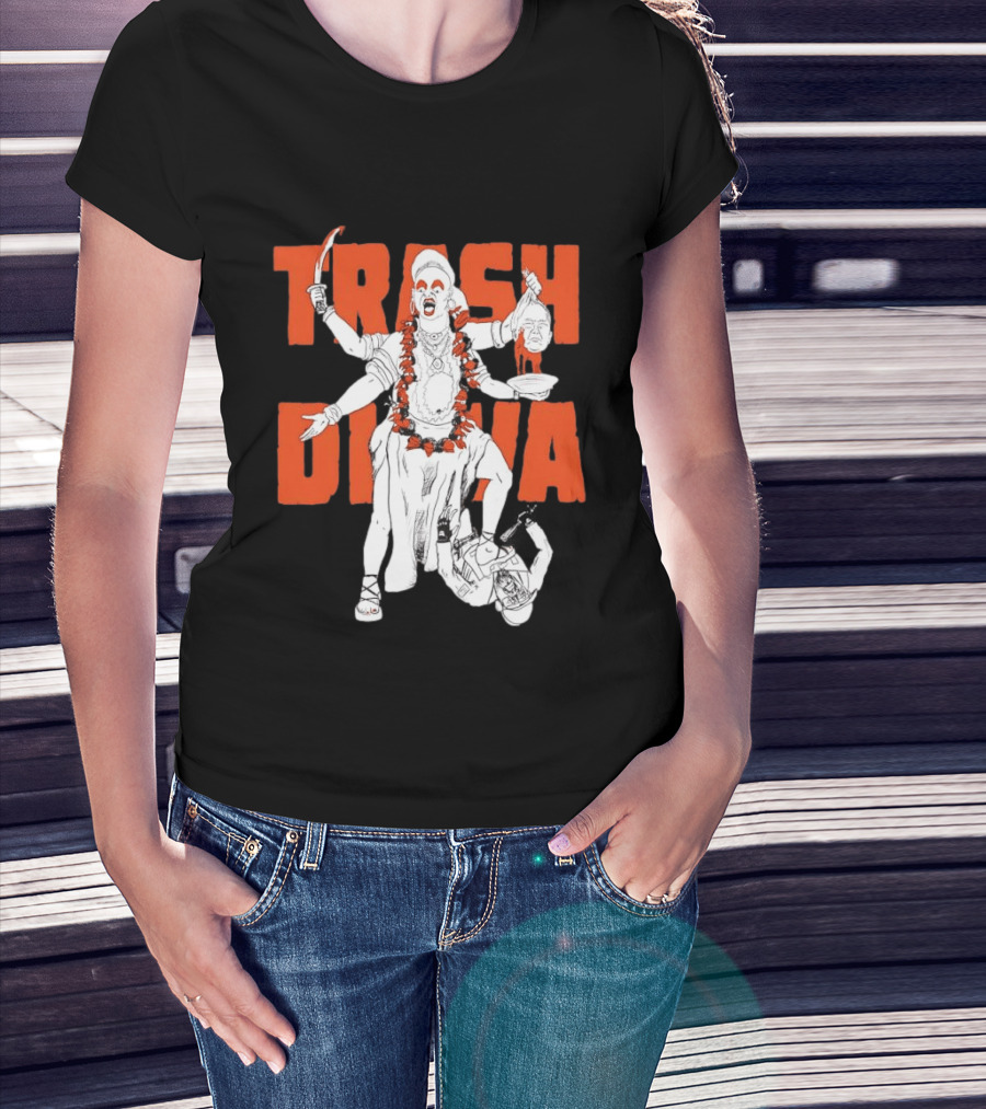 Trash Diva Multi Armed Figure With Head And Sword T-Shirt