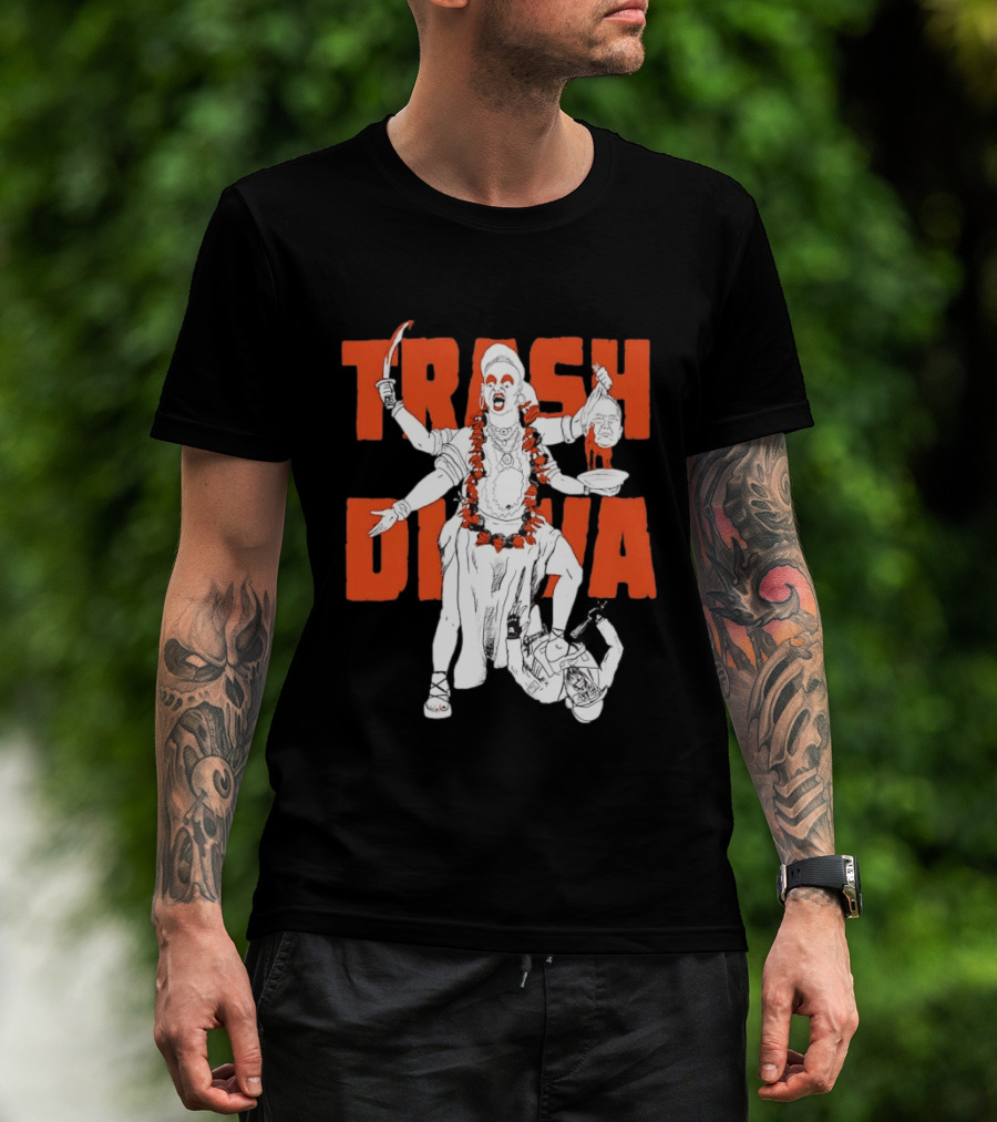 Trash Diva Multi Armed Figure With Head And Sword T-Shirt