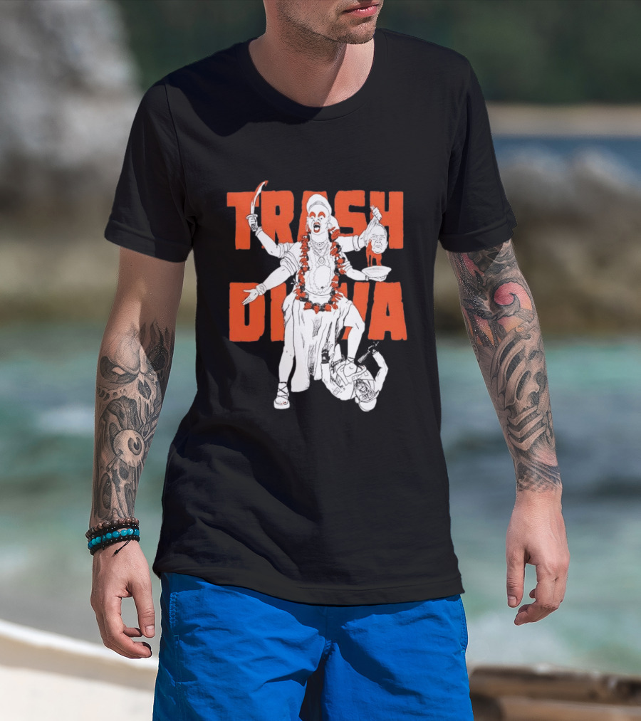 Trash Diva Multi Armed Figure With Head And Sword T-Shirt