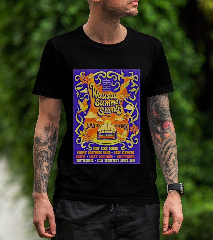 Wausau Summer Shindig 2026 June 20 400 Block Hot Like Mars People Brothers Band Rare Element T-Shirt