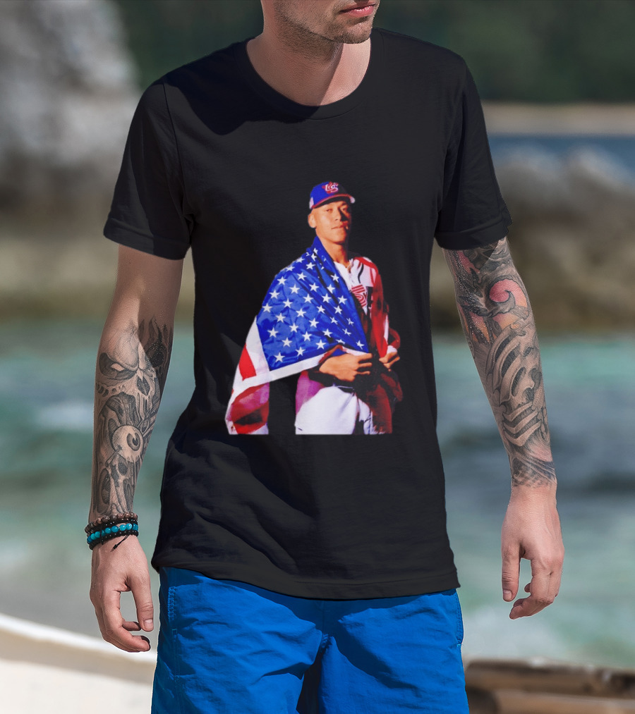 Aaron Judge Captain Team USA Baseball American Flag T-Shirt