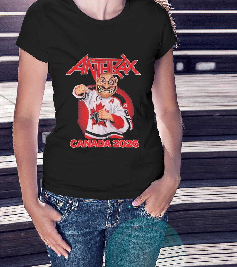 Anthrax Canada 2026 Tour No Man Hockey Player Elbows Up T-Shirt