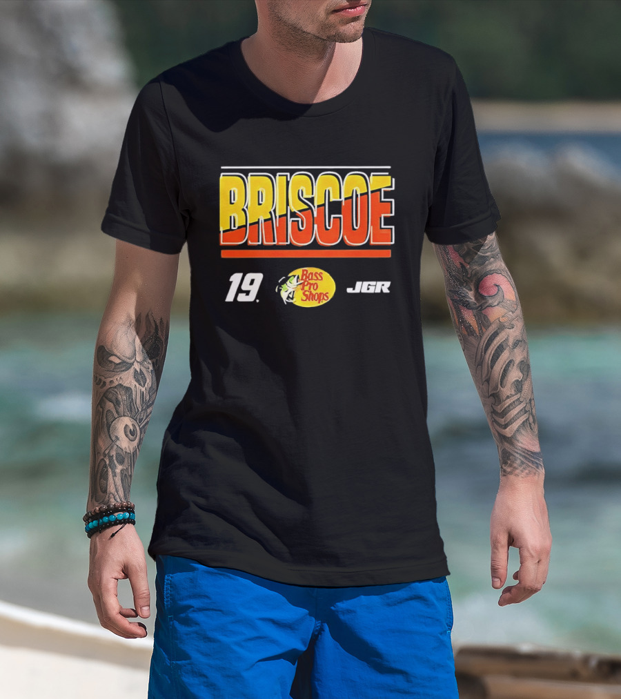 BRISCOE 19 Bass Pro Shops 2025 Cup Series Racing Fan Gear T-Shirt