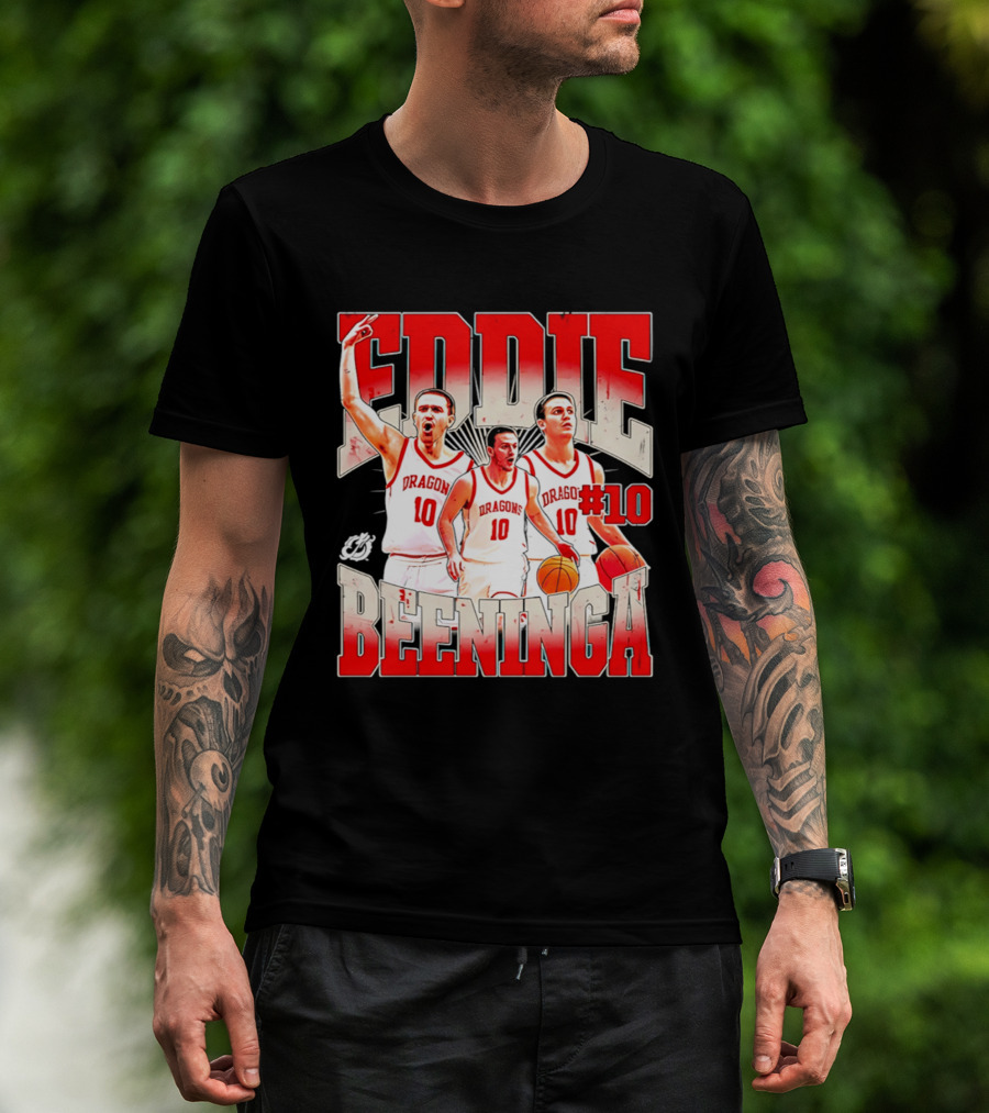 Eddie Beeninga Dragons Basketball #10 Collage MSUM NCAA T-Shirt
